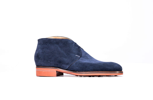 Two eyelet Chukka boot in blue suede