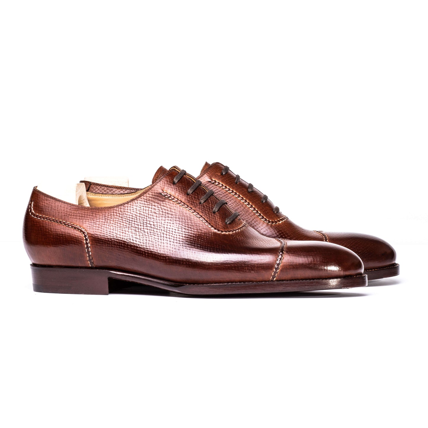Diamond Cap Toe Oxford in Russian Calf