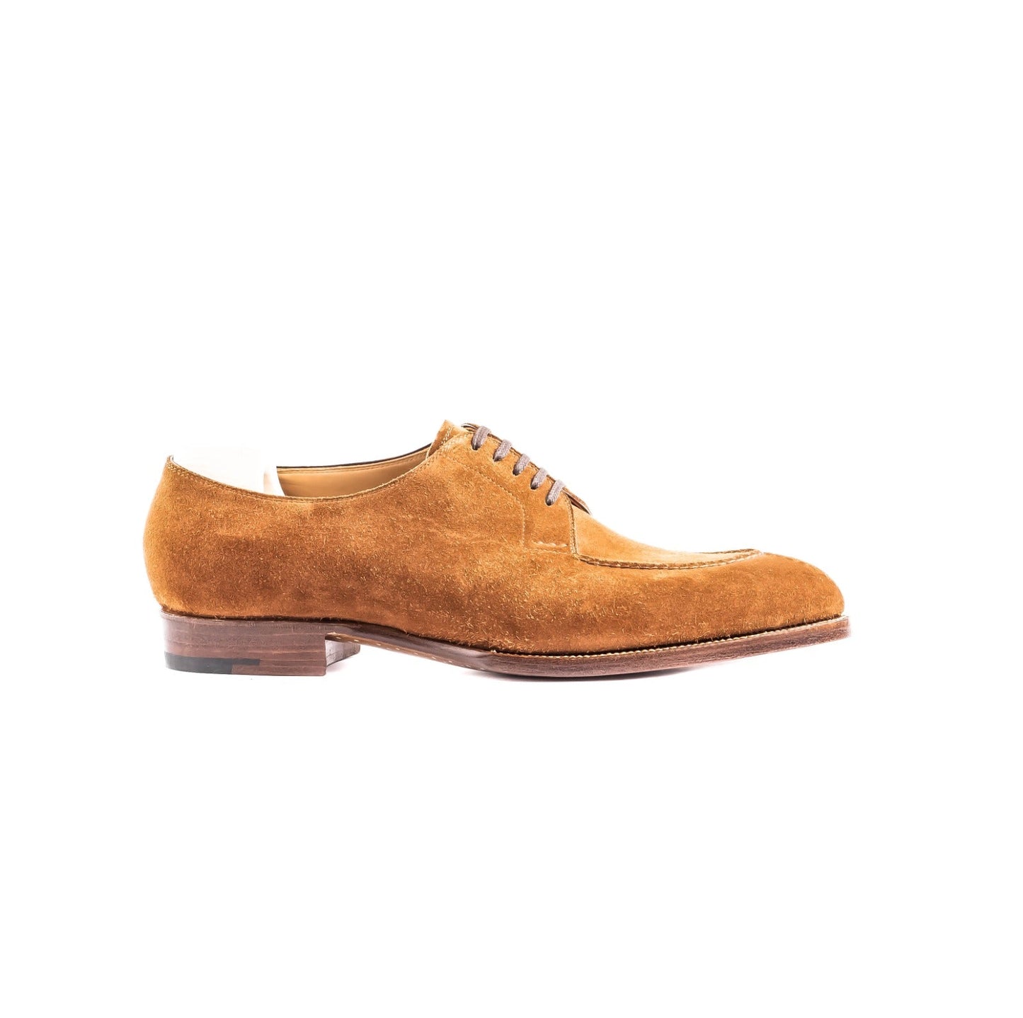Five eyelet split toe Derby with hand stitched apron