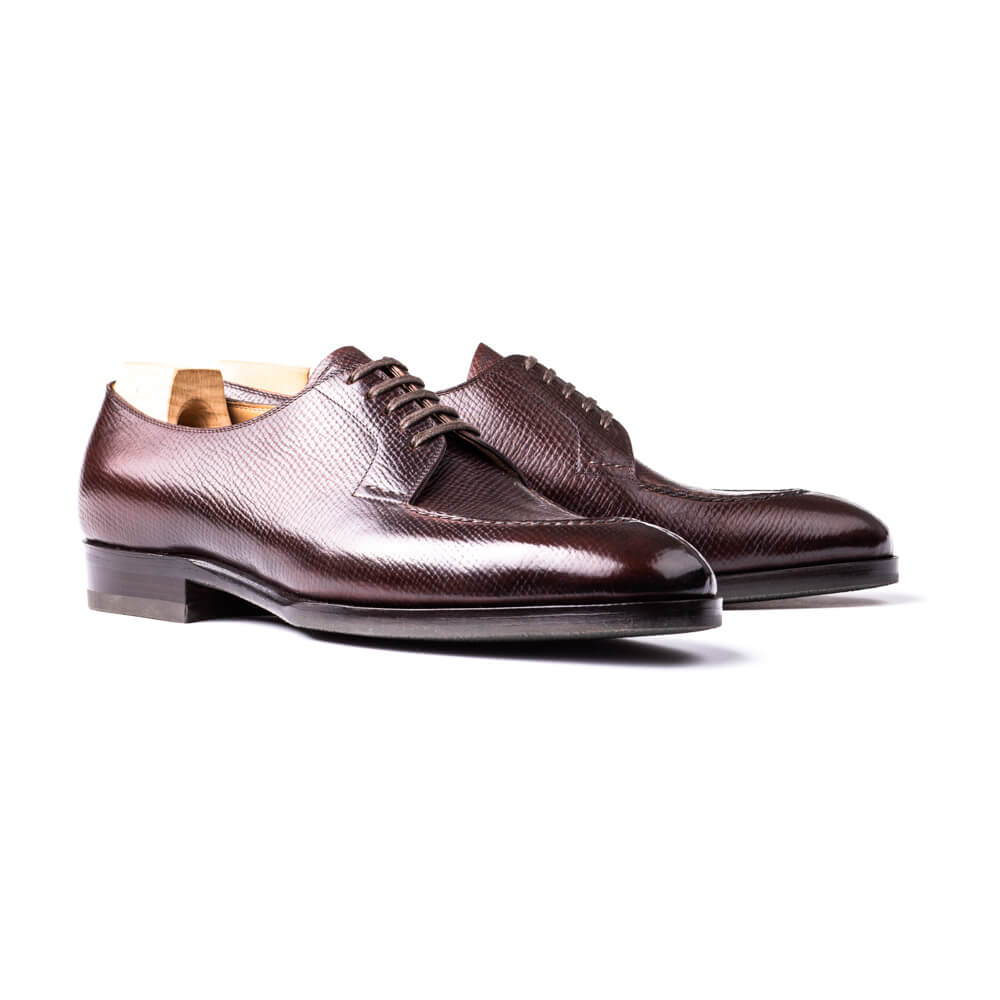 Five eyelet split toe Derby with hand stitched apron