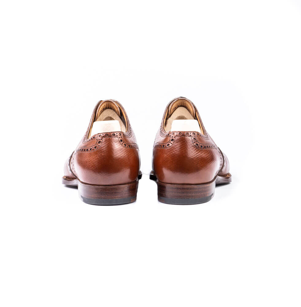Full Brogue Derby in mid brown Tabaccho Russian calf leather