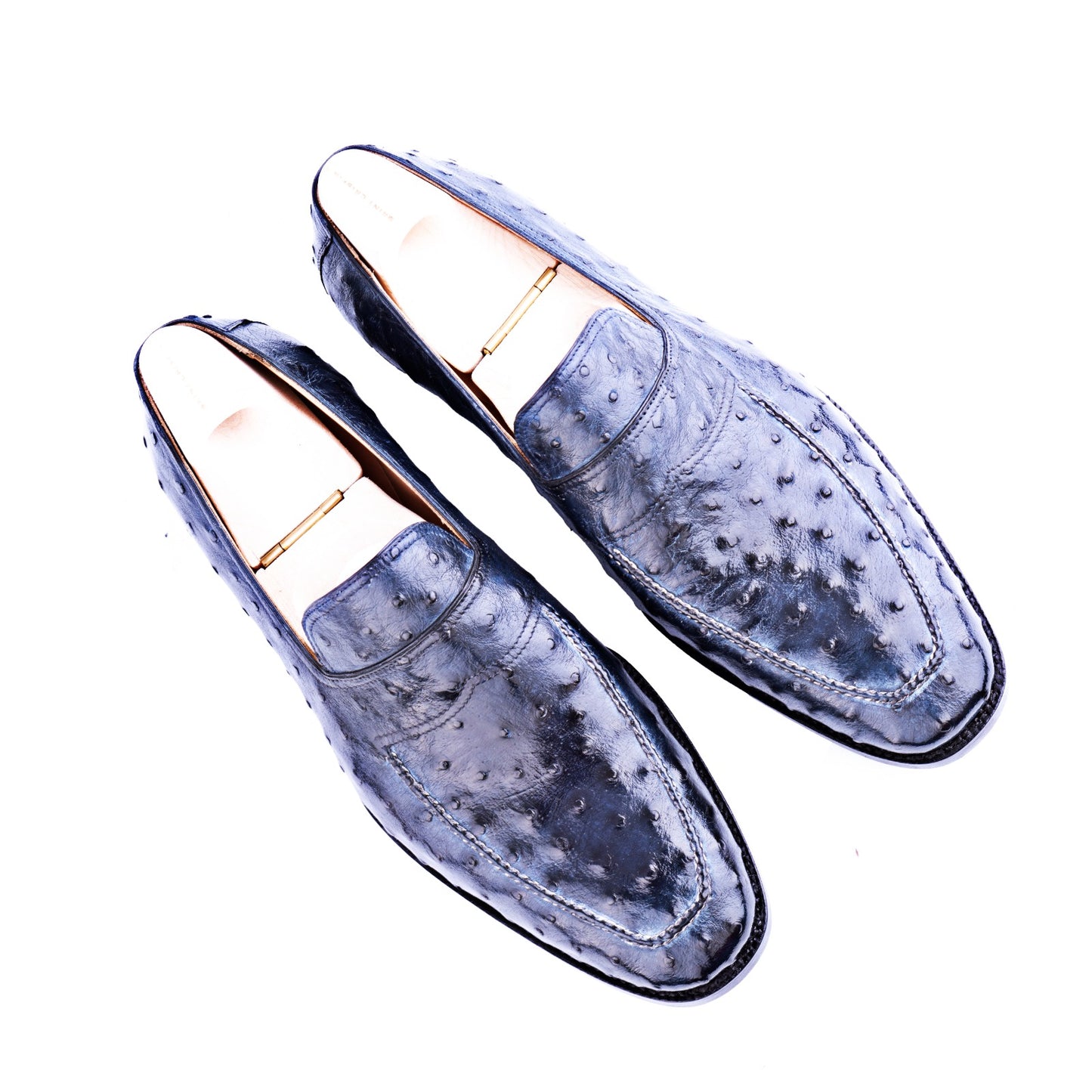 Norwegian Loafer in Royal blue ostrich leather