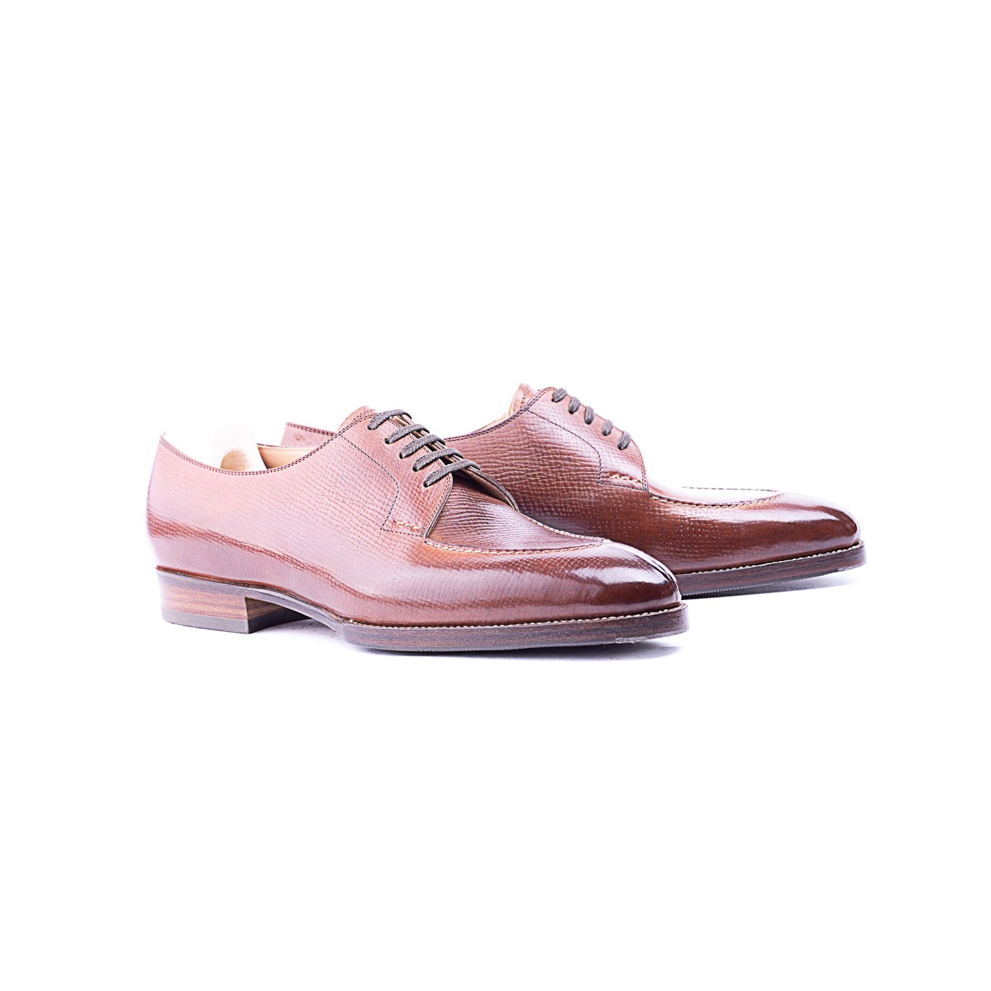 Five eyelet split toe Derby with hand stitched apron