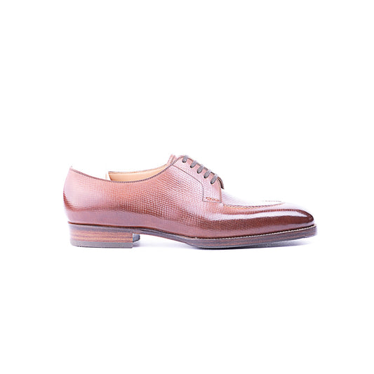 Five eyelet split toe Derby with hand stitched apron