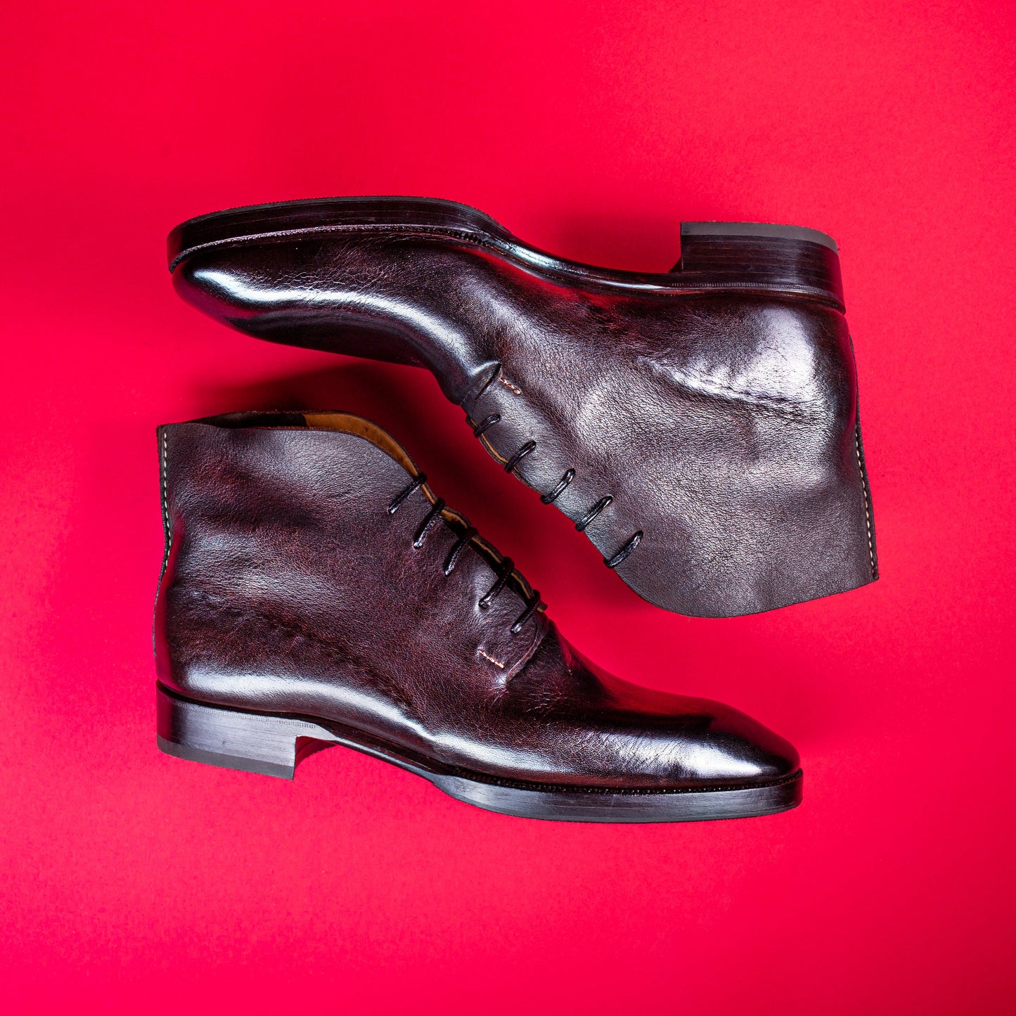 Derby bootee, solely hand stitched, no lining