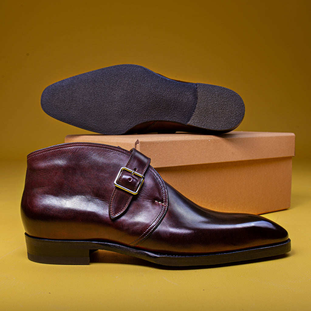 The Gilman - Chukka boots with hand stitched strap and seamless heel