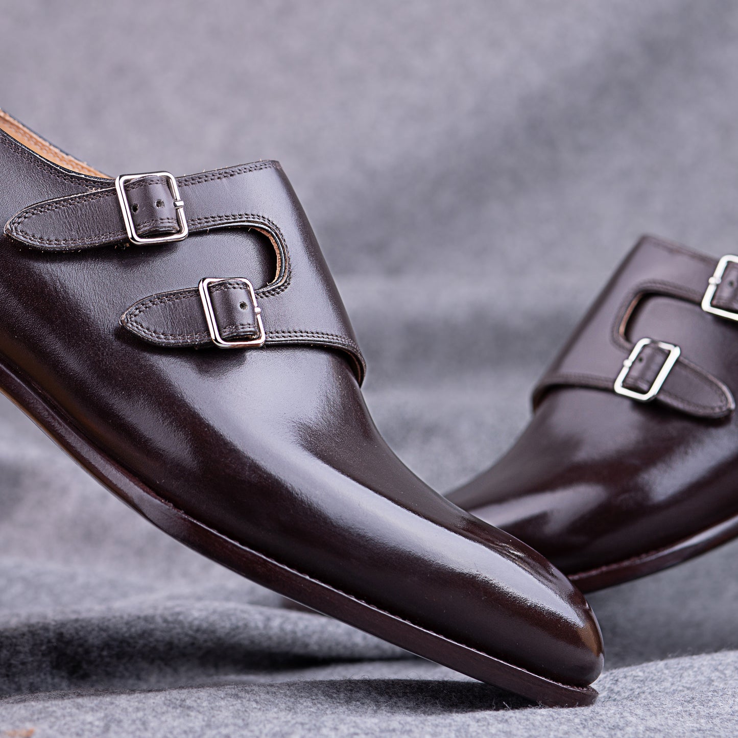 Double buckle monk with parallel straps