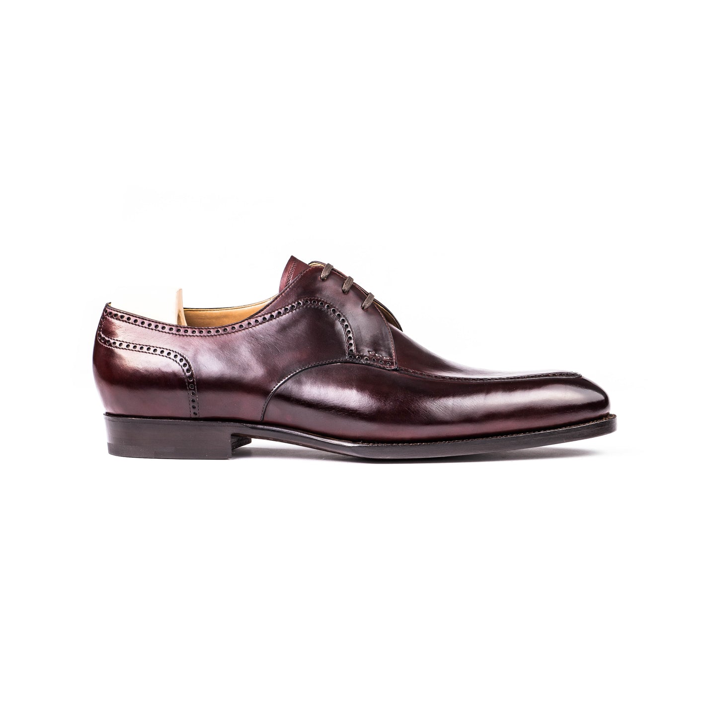 Swan neck Derby with three eyelets in Midnight Burgundy - 9F