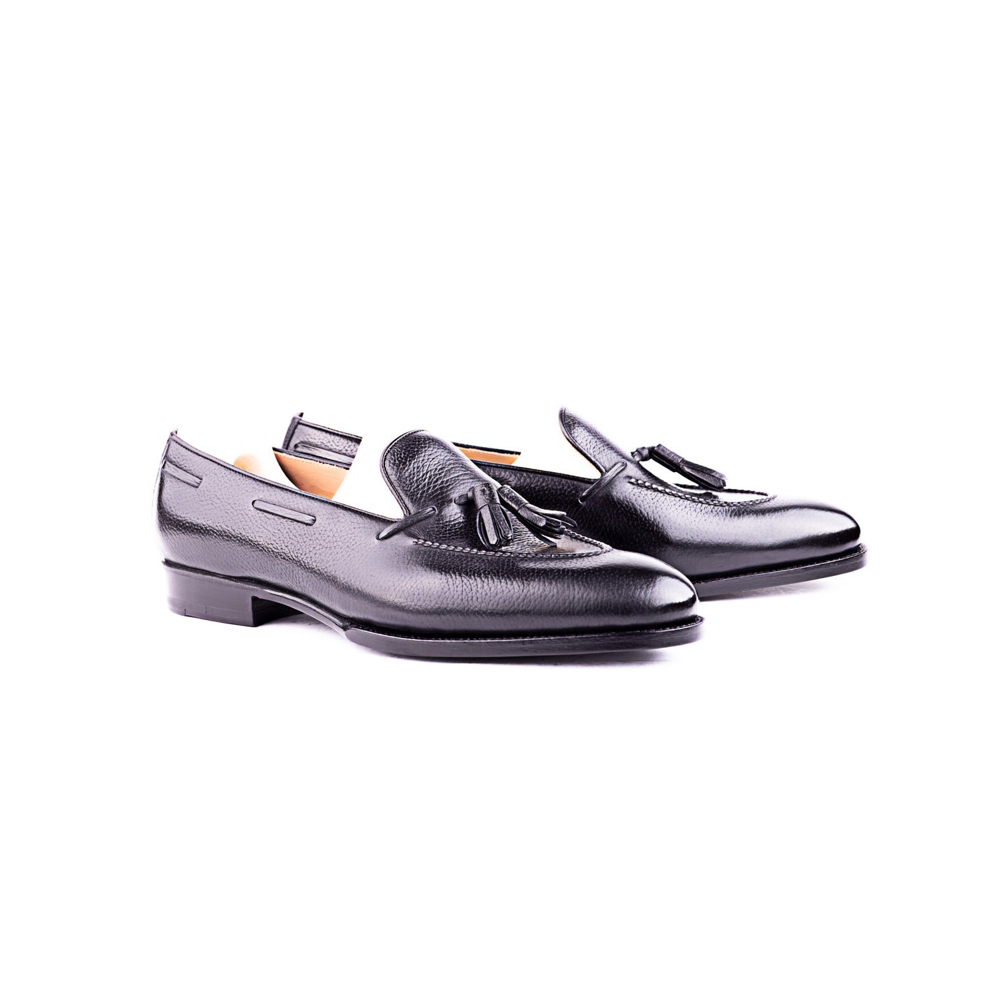 Loafer with hand stitched apron and tassels, short vamp - 8F, 8.5F, 9F