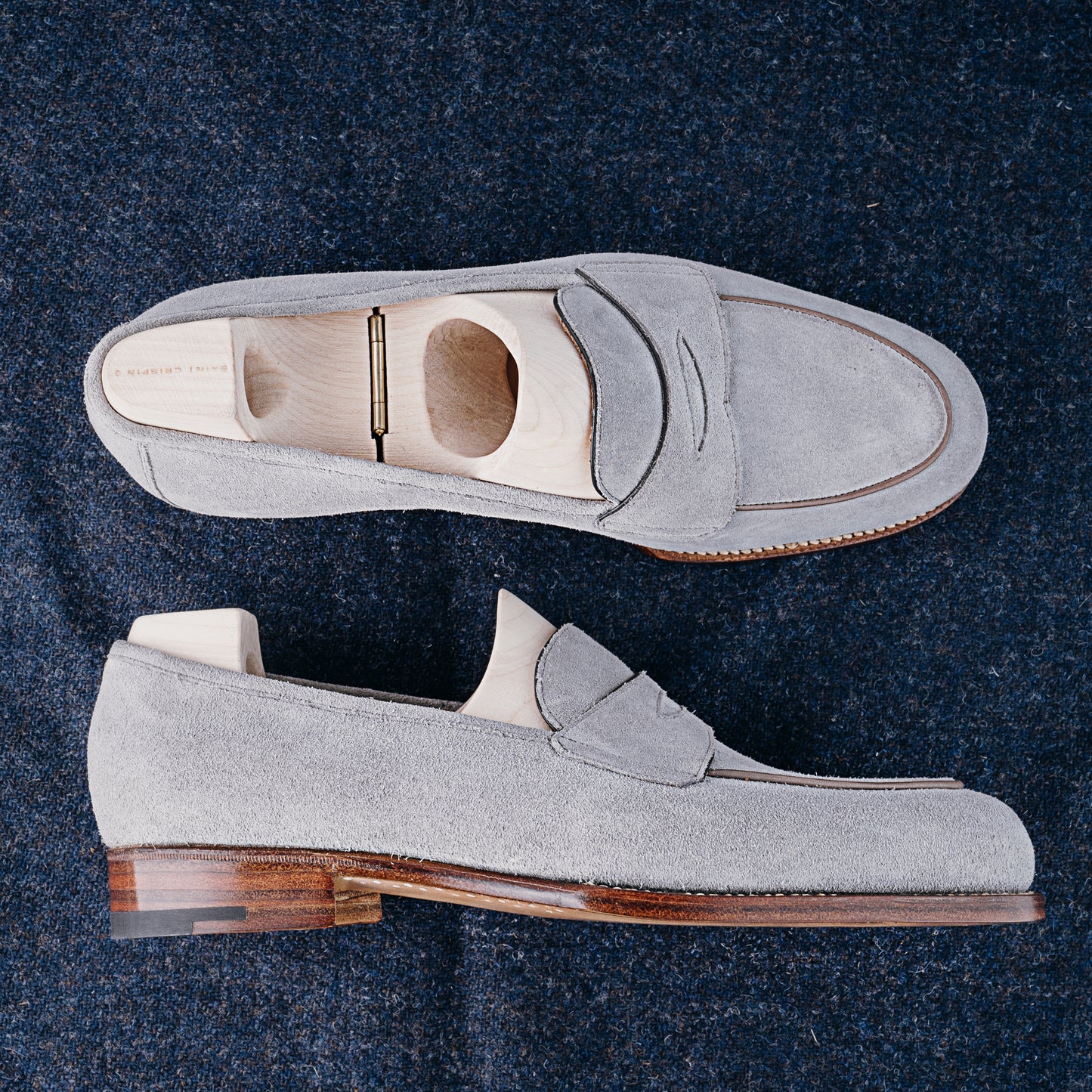 Piccadilly loafer in light grey suede leather - 7.5F, 8F, 8.5F, 9F