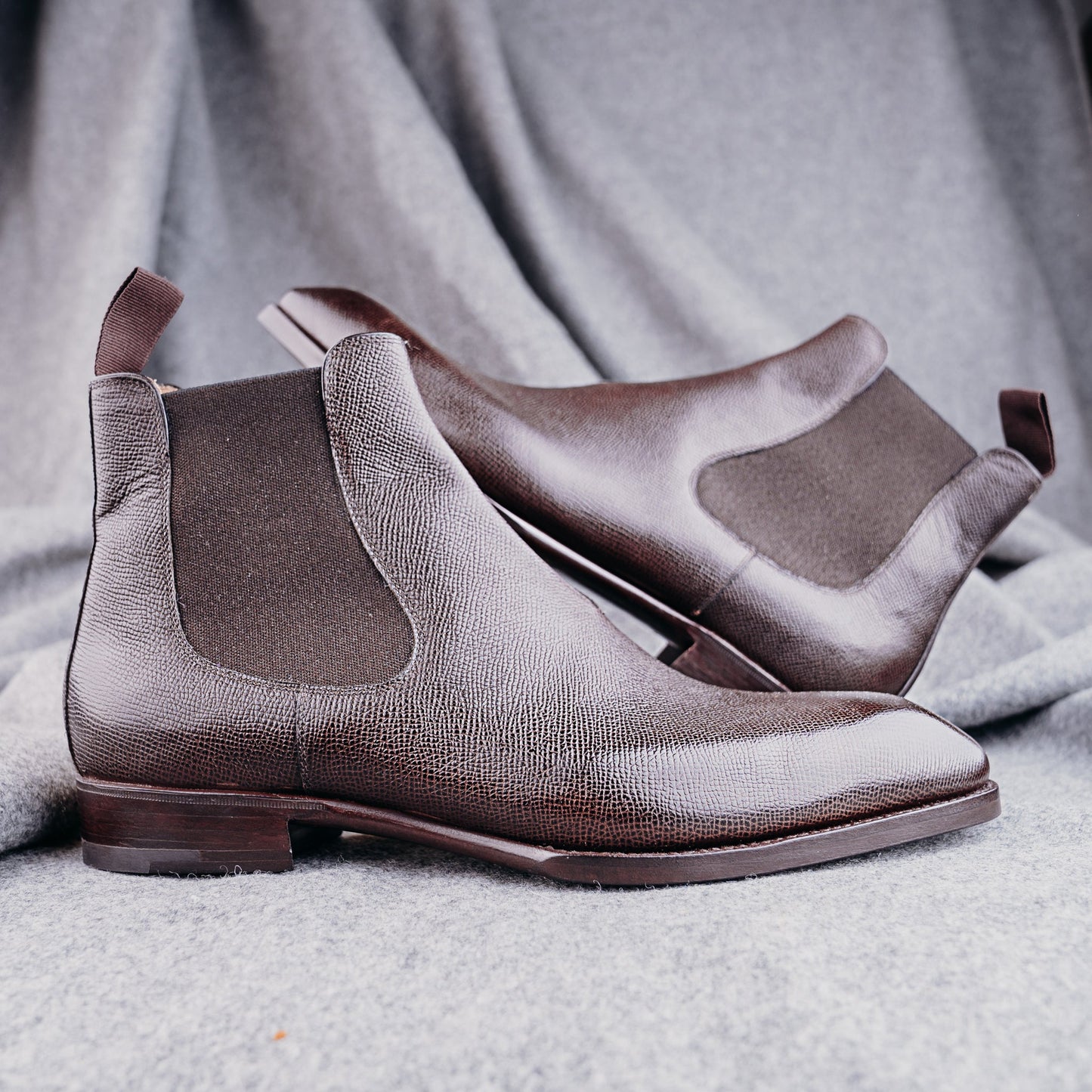 Chelsea boots, elastic sided, with SC signature facing (V)