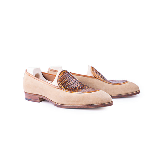 Loafer with croc apron - 9F