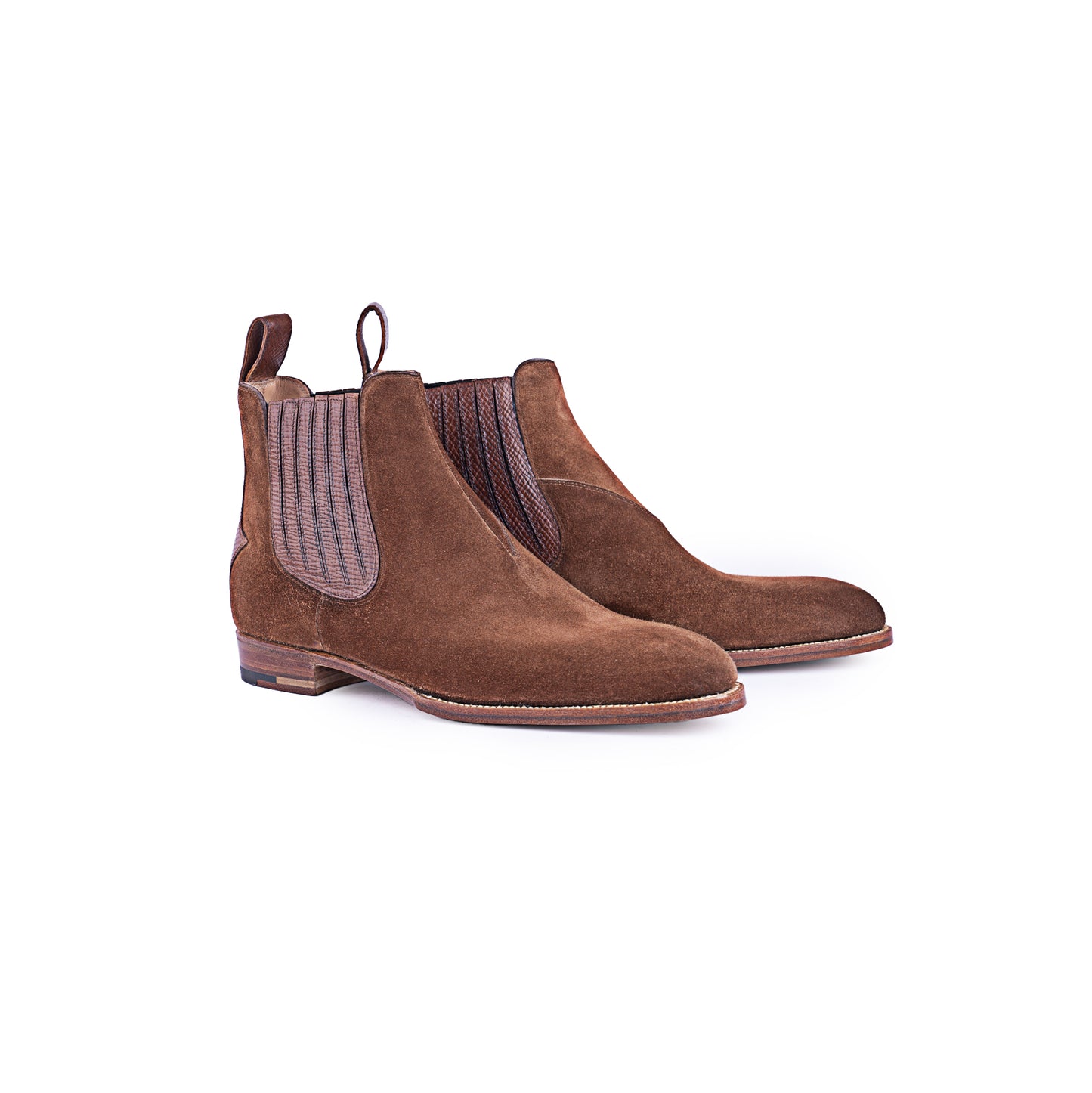 Chelsea boots, elastic sided, with SC signature facing (V)