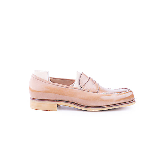 American Penny Loafer with hand stitched apron on Dock last