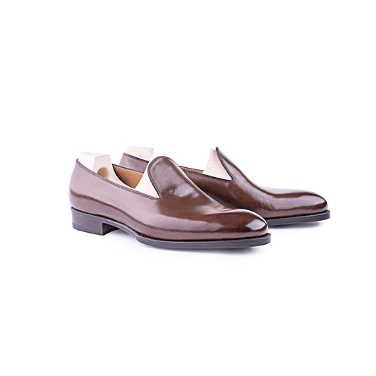 Plain loafer in Milk Chocolate Crust calf leather - 7F