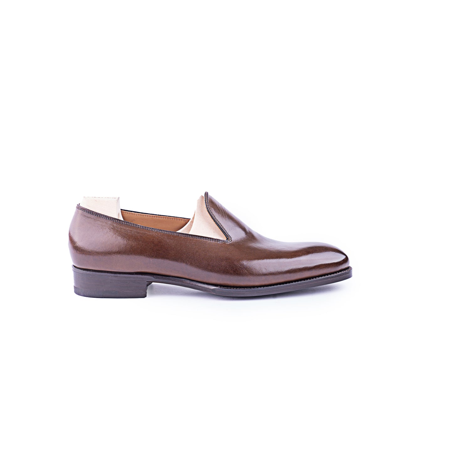 Plain loafer in Milk Chocolate Crust calf leather - 7F