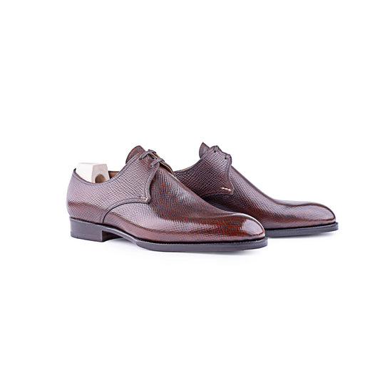 Two eyelet Derby in dark brown Russian calf leather