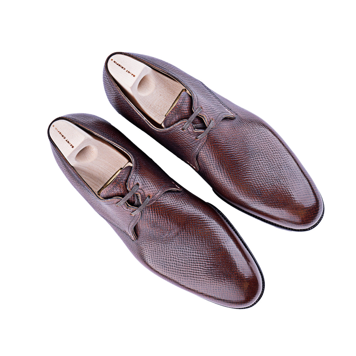 Two eyelet Derby in dark brown Russian calf leather