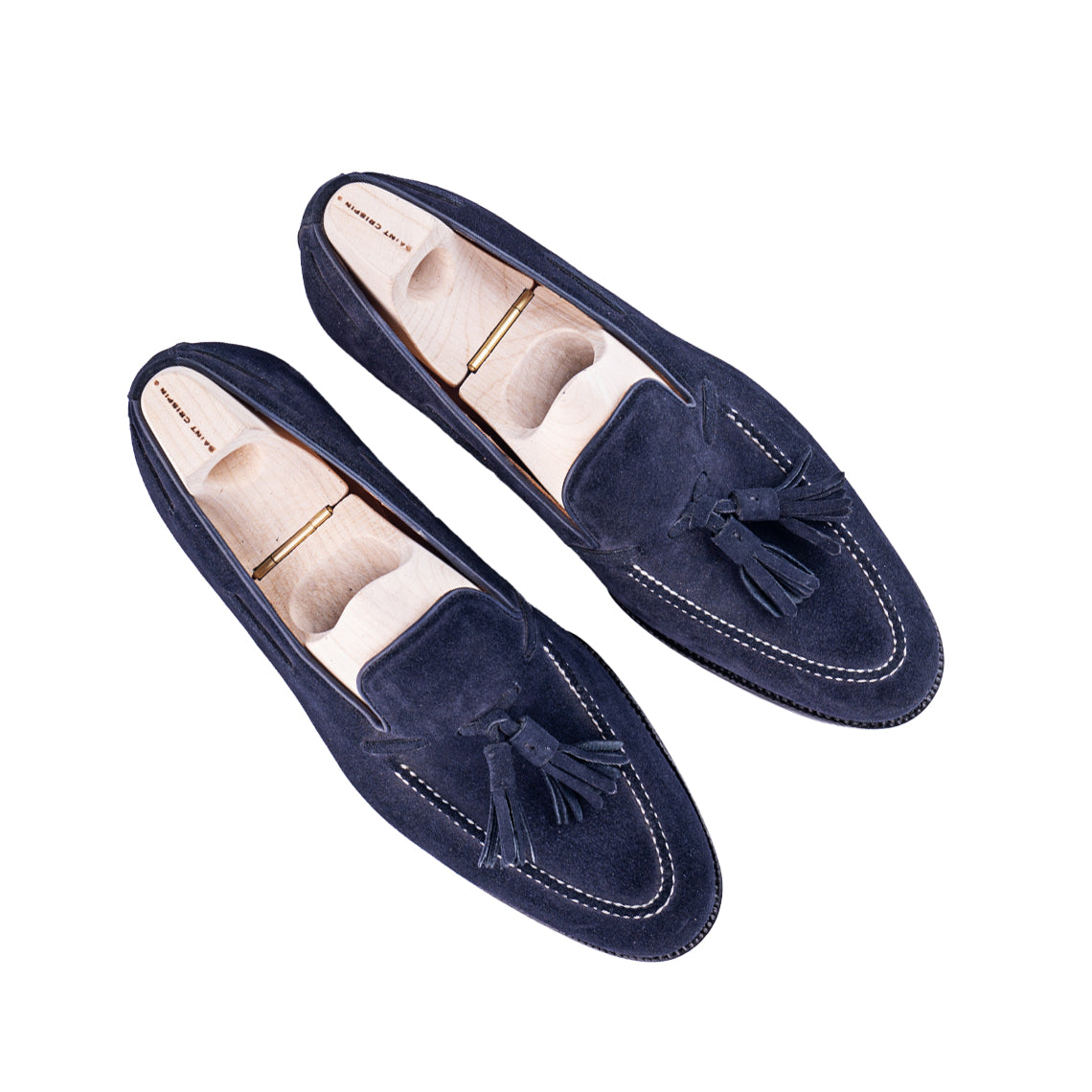 Loafer with hand stitched apron and tassels, no split toe - 6.5F