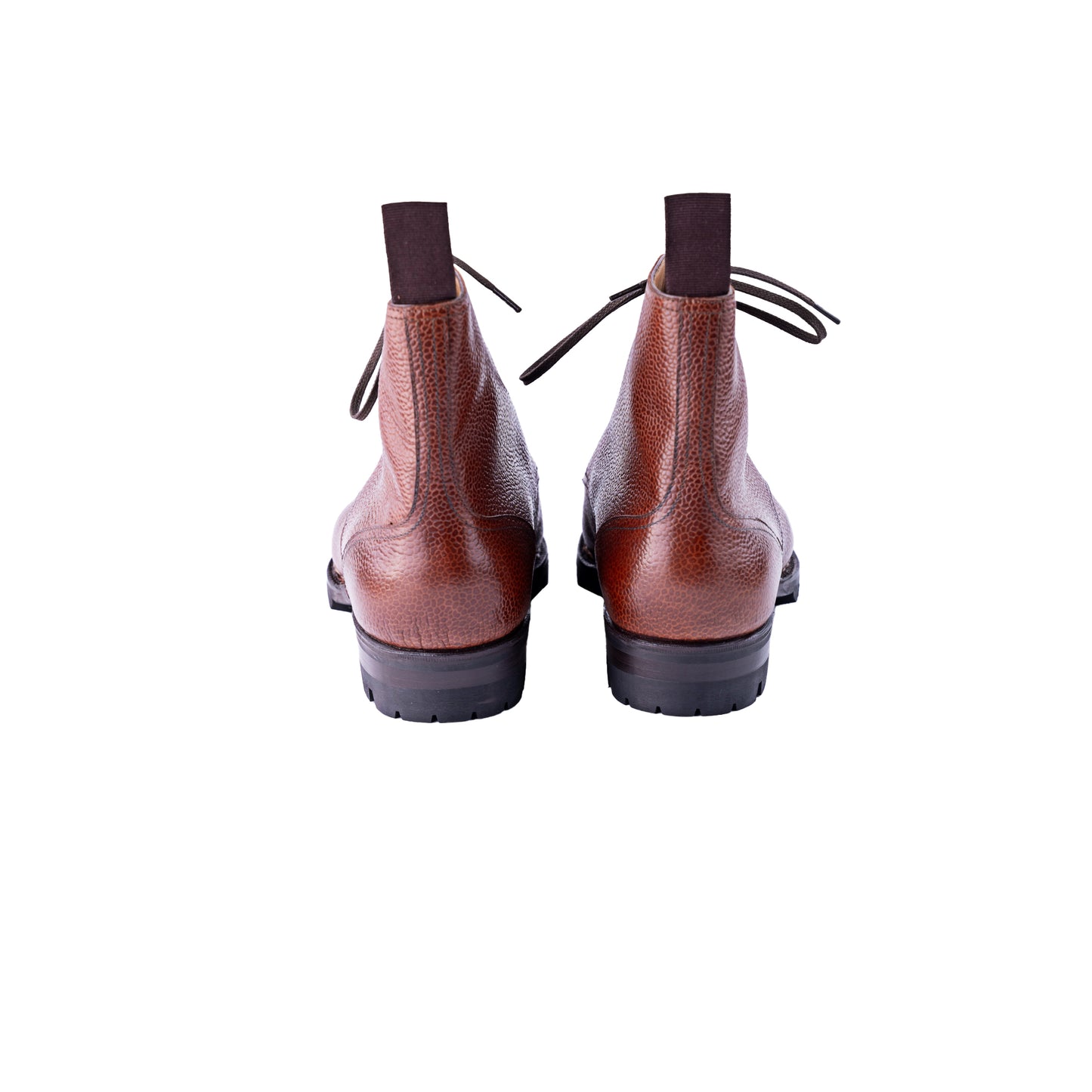 Derby ankle boots in cognac Scotch grain leather - 7F, 7.5F, 8F, 9F