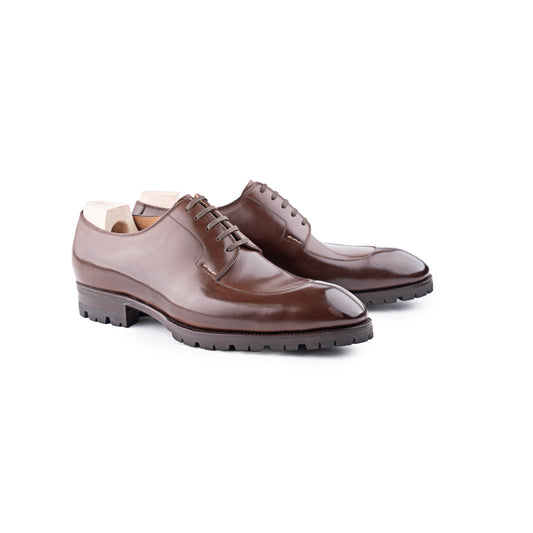 Split toe Derby with outdoor sole in tabaccho brown calf leather