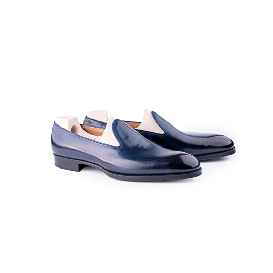 Plain Loafer in dark blue Crust calf leather - 12F