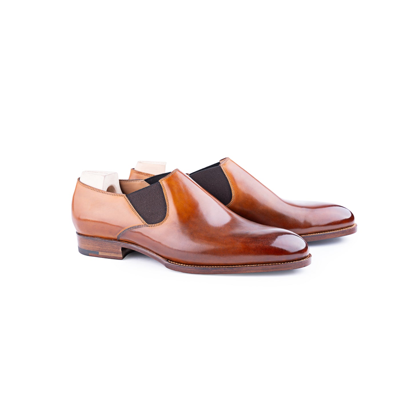 Elastic sided plain loafer