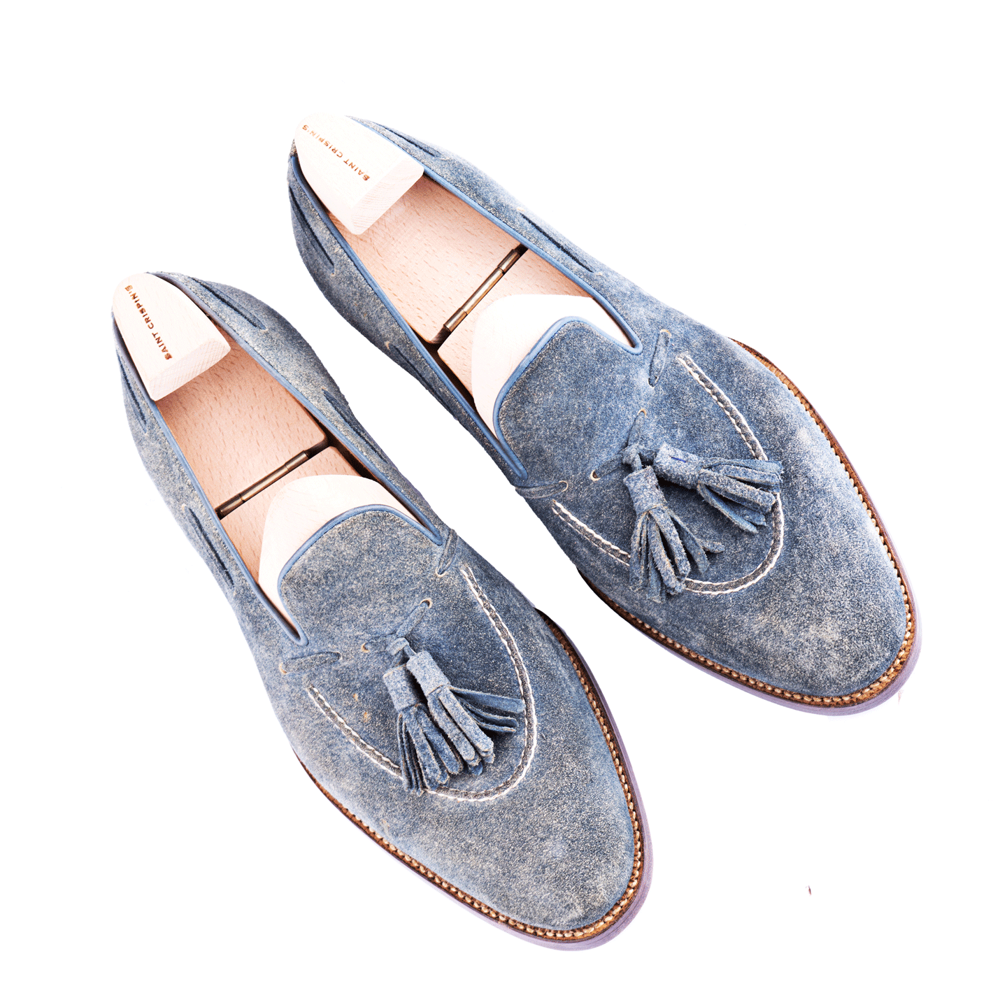 Tassel loafer in Denim goat suede - 6.5F