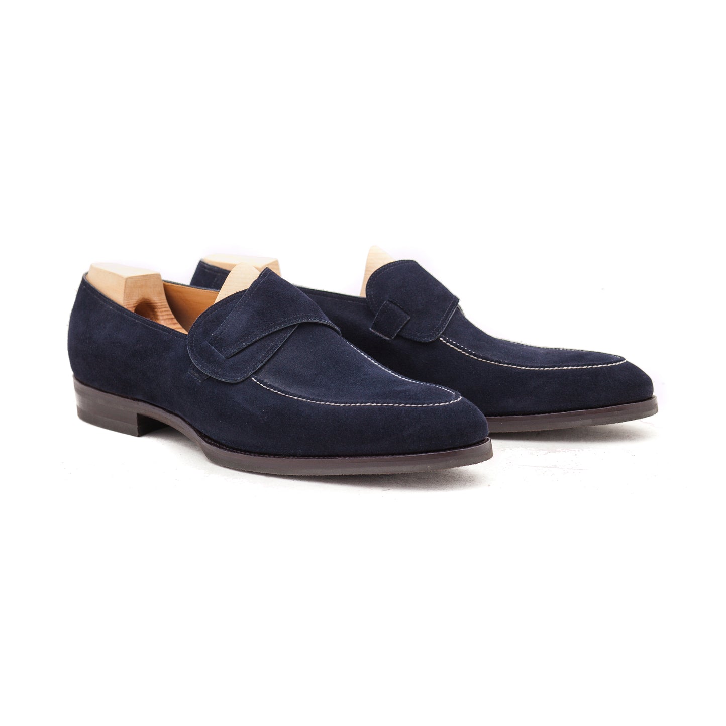 Butterfly loafer with short apron in blue suede - 13F