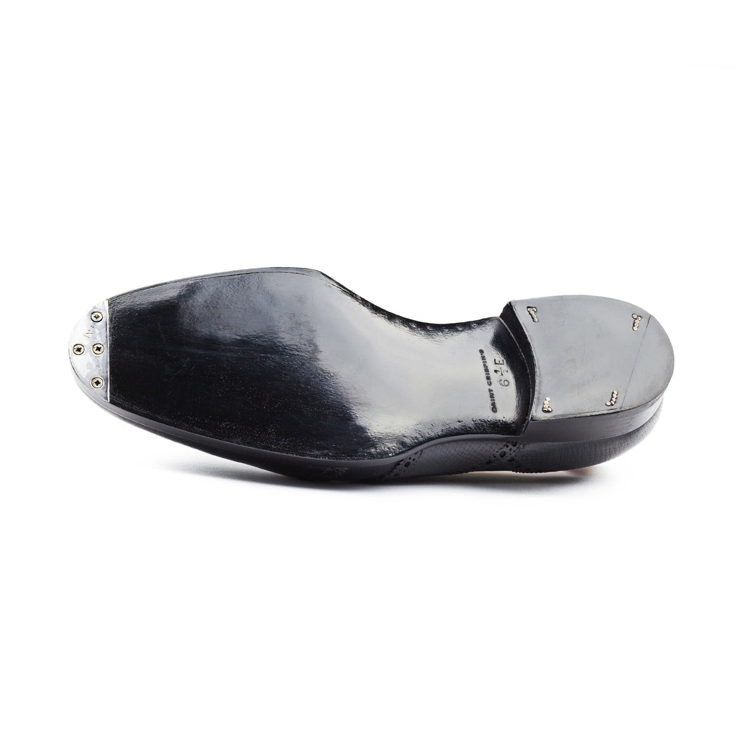 Loafer with gimped and brogued lines in black Russian calf