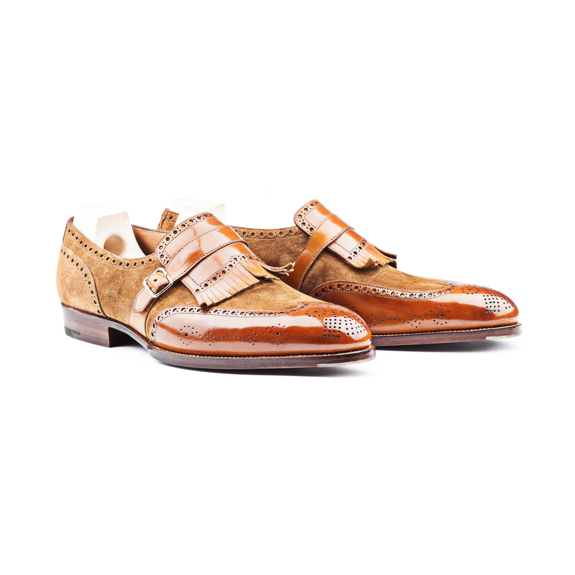 Dress loafer with fringy strap and buckle, metal tips included Saint Crispin's Dress loafer with fringy strap and buckle, metal tips included Saint Crispin's