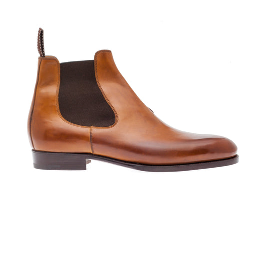 Chelsea boots, elastic sided, in light brown Crust calf leather