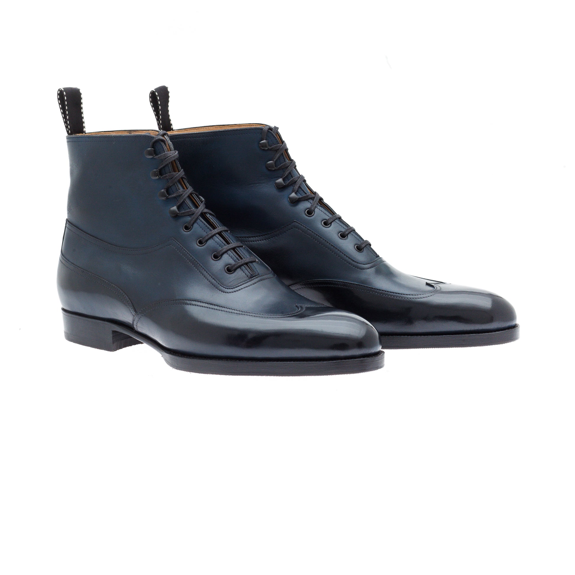 Elegant Oxford boots in dark blue Crust calf leather Saint Crispin's Elegant Oxford boots in dark blue Crust calf leather Saint Crispin's