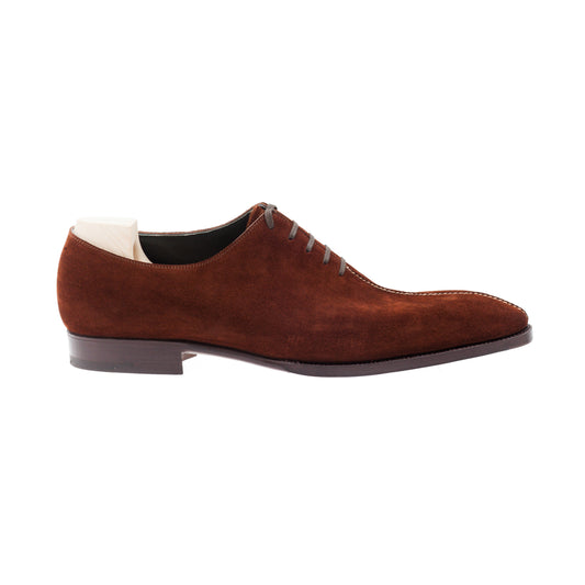 Oxford, center seam in Tabbachho suede Hunting calf leather, green lining