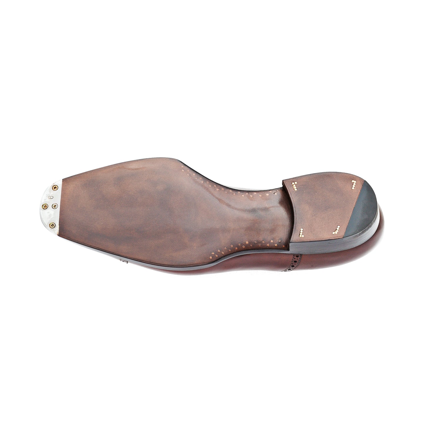 Straight toe cap Oxford, mid brown Crust calf leather, metal tips included