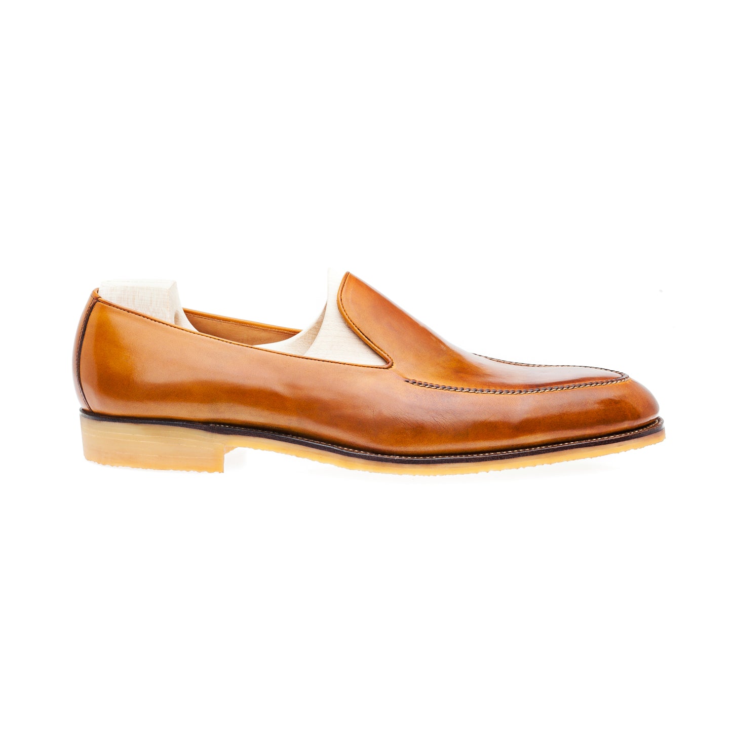 Elegant Loafer with hand stitched apron and crep sole