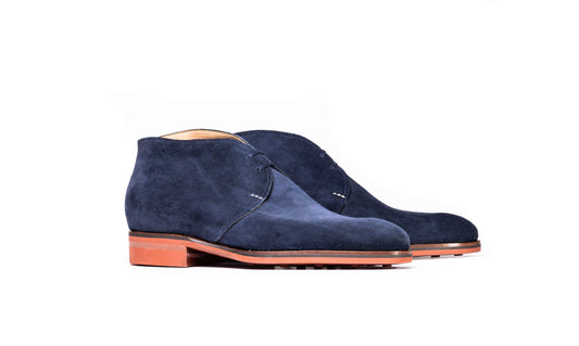 Two eyelet Chukka boot in blue suede - 8F