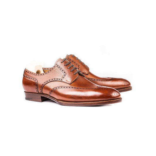 Full Brogue Derby in mid brown Tabaccho Russian calf leather