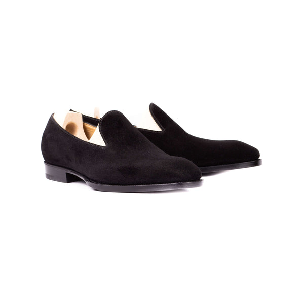 forme 伊勢丹新宿別注 LOAFER (JANUS SUEDE) / 5 Plain Loafer in black Janus suede leather – Saint Crispin's