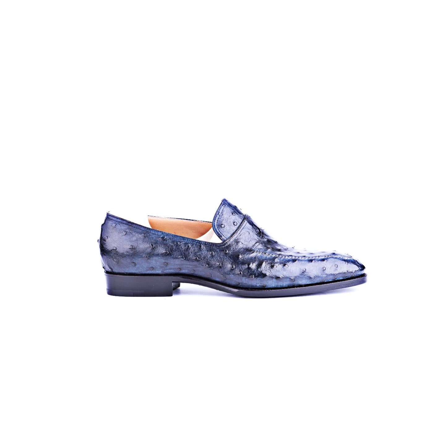 Norwegian Loafer in Royal blue ostrich leather